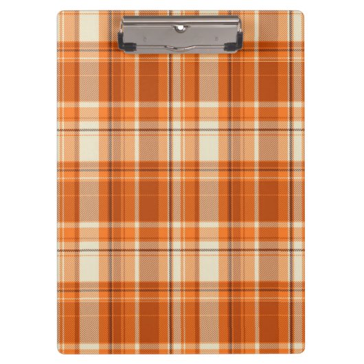 オレンジ格子縞 クリップボード (正面)
