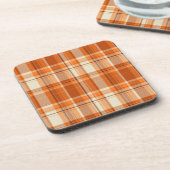 オレンジ格子縞 コースター (左側)