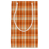 オレンジ格子縞 スモールペーパーバッグ (正面)