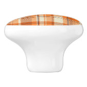 オレンジ格子縞 セラミックノブ (側面)