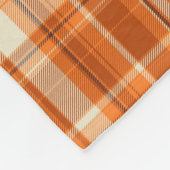 オレンジ格子縞 フリースブランケット (角)