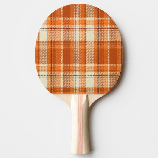 オレンジ格子縞 卓球ラケット (正面)
