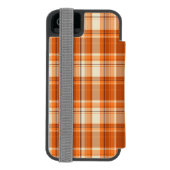 オレンジ格子縞 INCIPIO iPhoneウォレットケース (フォリオ裏面)