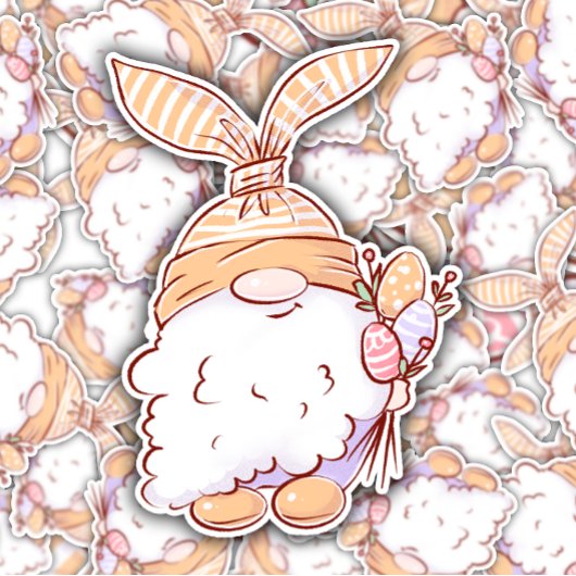 オレンジ格言イースターステッカー |ダイカットのシール シール