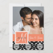 オレンジ桃黒ダマスクの写真保存日 セーブザデート (正面)