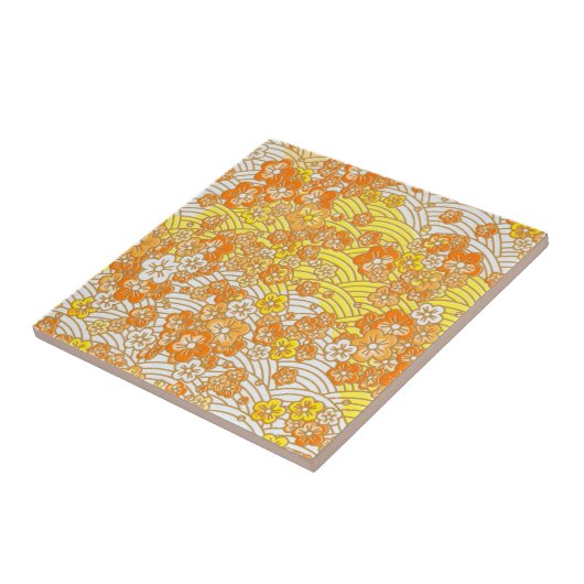 オレンジ桜 タイル (側面)