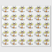 オレンジ棒の姿のチアリーダーの包装紙 ラッピングペーパー (フラット)