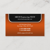 オレンジ機械工学者のギアの名刺 名刺 (裏面)