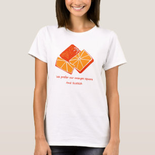 オレンジ正方形 Tシャツ