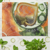 オレンジ正気でない台所タオル キッチンタオル (折り畳み)