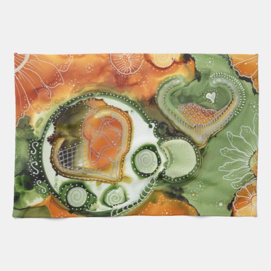 オレンジ正気でない台所タオル キッチンタオル (横)