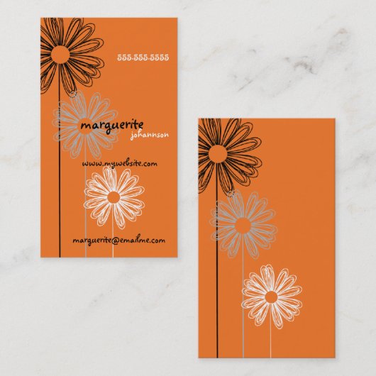 オレンジ気のあるそぶりをしたプロファイルカード 名刺 (正面/裏面)