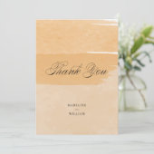 オレンジ水彩ありがとう | あなたのお写真を追加 招待状 (スタンド正面)