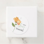 オレンジ水彩ポピー花ギフトタグ フェイバータグ (インサイチュ)