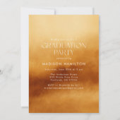 オレンジ水彩水晶フォト卒業パーティー 招待状 (裏面)