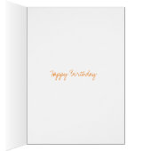 オレンジ水彩画のかわいく芸術品を気取ったで創造的な誕生日 (内側 (右))