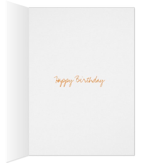 オレンジ水彩画のかわいく芸術品を気取ったで創造的な誕生日 (内側 (右))