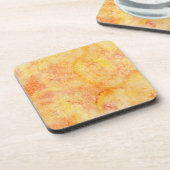 オレンジ水彩画の背景 コースター (左側)