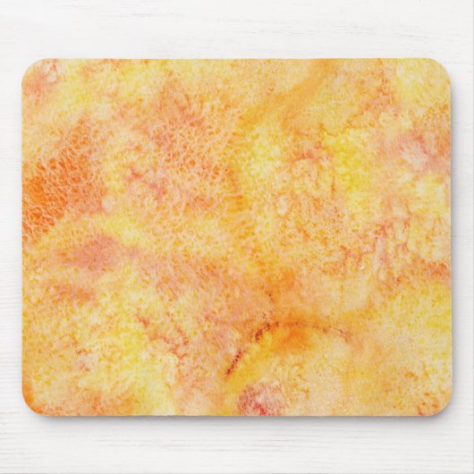 オレンジ水彩画の背景 マウスパッド (正面)