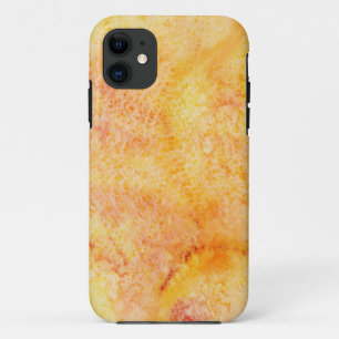 オレンジ水彩画の背景 iPhone 11 ケース