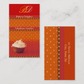 オレンジ水玉模様のカップケーキの名刺 名刺 (正面/裏面)
