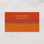 オレンジ水玉模様のカップケーキの名刺 名刺 (裏面)