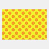 オレンジ水玉模様イエローブルーレッドパンプキンオレンジ ラッピングペーパーシート (正面3)