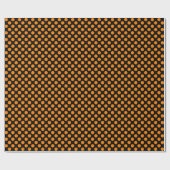 オレンジ水玉模様オンブラックラッピング紙 ラッピングペーパー (フラット)