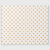 オレンジ水玉模様オンホワイトラージ宇宙 ラッピングペーパー (フラット)