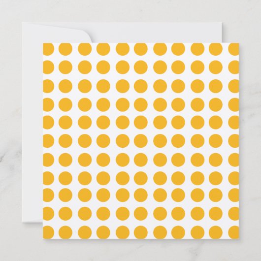 オレンジ水玉模様カップケーキ誕生パーティーの招待 招待状 (裏面)