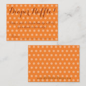 オレンジ水玉模様ベビーシャワーおむつラッフルチケット エンクロージャーカード (正面/裏面)