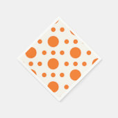 オレンジ水玉模様レトロデザイン紙ナキン スタンダードカクテルナプキン (角)