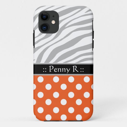 オレンジ水玉模様色あせたゼブラ印刷iPhone 5ケース Case-Mate iPhoneケース (裏面)