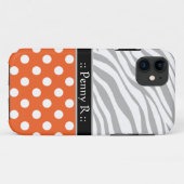 オレンジ水玉模様色あせたゼブラ印刷iPhone 5ケース Case-Mate iPhoneケース (裏面(横))