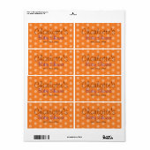 オレンジ水玉模様赤ちゃんシャワー水ボトルラベル ラベル (フルシート)