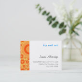 オレンジ水玉模様-ぽっちゃりした名刺 名刺 (スタンド正面)