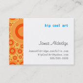 オレンジ水玉模様-ぽっちゃりした名刺 名刺 (正面)