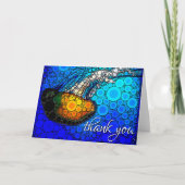 オレンジ海クラゲの海のモダン動物 サンキューカード (正面)
