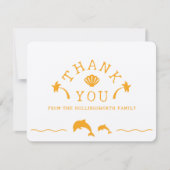 オレンジ海シーパーソナライズされたン サンキューカード (正面)
