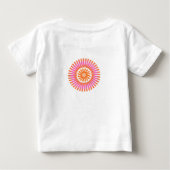 オレンジ渦巻きサンシャイン抽象幾何学デザイン ベビーTシャツ (裏面)
