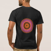 オレンジ渦巻きサンシャイン抽象幾何学デザイン Tシャツ (裏面)