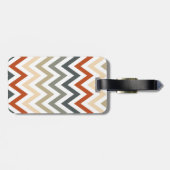 オレンジ灰色のシェブロンの幾何学的設計色 ラゲッジタグ (裏面横)