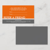 オレンジ灰色のシンプルは友人のカスタム・カードを参照します 紹介カード (正面/裏面)