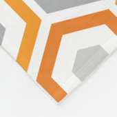 オレンジ灰色のレトロの幾何学的なパターン フリースブランケット (角)