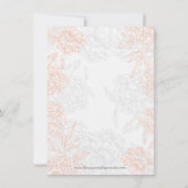 オレンジ灰色の花のヴィンテージの結婚式招待状 招待状 (裏面)