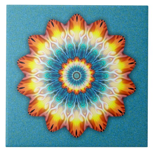 オレンジ炎 タイル (正面)