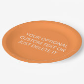 オレンジ無地の色トレンディーコクタイルパーティーパレット ペーパープレート (アングル)