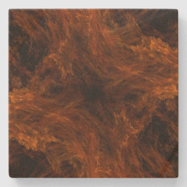 オレンジ爆発フラクタルスクエアコースター ストーンコースター