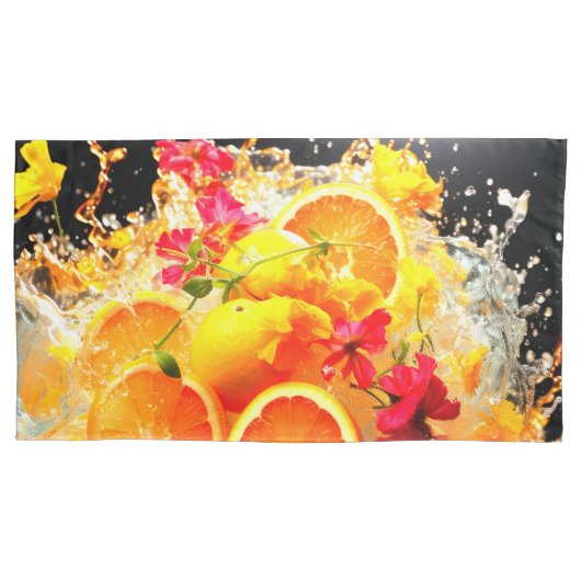 オレンジ爆発 枕カバー (正面)