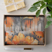 オレンジ独身の色の花の春の切り離し紙 薄葉紙 (ギフト)